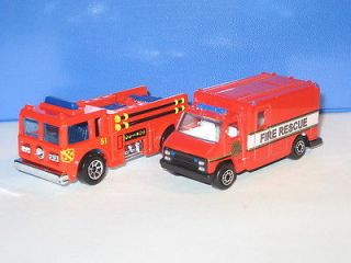 Fire Trucks   Hotwheels pumper and Maisto Fire Rescue