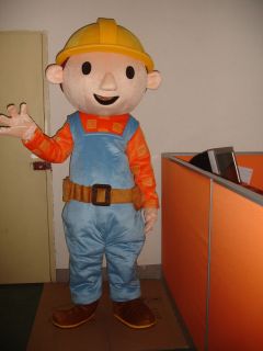 Adult Size Bob The Builder Mascot Costume Cartoon Fancy Dress