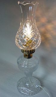 Waterford Crystal Two Piece Electric Lamp & Shade   Signed
