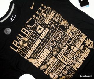 Nike Manny Pacquiao GR8NESS T Shirt Black/Gold 8 World Titles 467763 