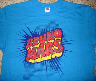 Bruno Mars athletic cut blue T shirt size Medium New with Tags FREE 