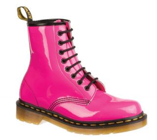 DR. DOC MARTENS 1460 PATENT LEATHER 8 HOLE BOOT HOT PINK LADIES SIZE 