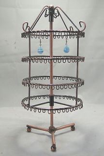   holes Copper color rotating earrings jewelry display stand rack holder