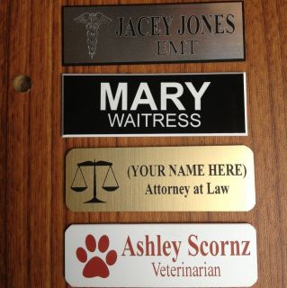 Personalized NAME TAG BADGE 1x3 PIN OR MAGNET Medical/ Veterinary