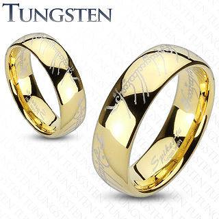 Elvish Gold Lord of the Rings Tungsten Ring Size 5,6,7,8,9,10,11,12,13 