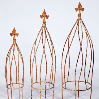 19 Small Wrought Iron Twist Topiary or Obelisk Trellis   Great in a 