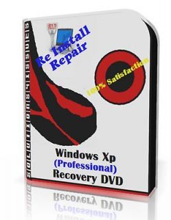 Windows XP Professional Reinstall Pro Recovery Disc Restore Repair DVD 