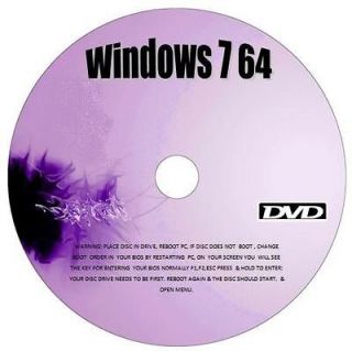 WINDOWS 7 X64 HOME PREMIUM REPAIR BOOT CD ~ DISC RECOVERY~ FIX PC 