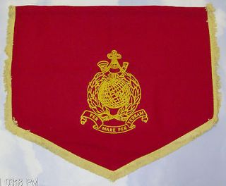 ROYAL MARINE LIGHT INFANTRY red banner with yellow braid trim PRE 1922