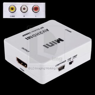 Mini RCA AV CVBS to HDMI Vdeo Converter Analog Digital +USB Cable+ 