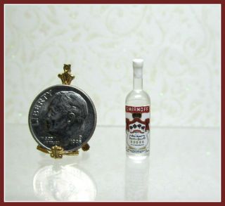 Dollhouse Miniature Plastic Bottle of Smirnoff Vodka
