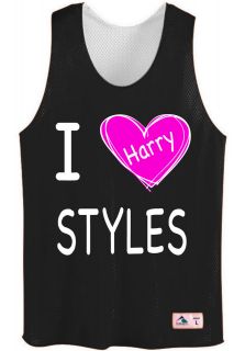   harry styles pinnie with pink heart mesh jersey tshirt one directioN