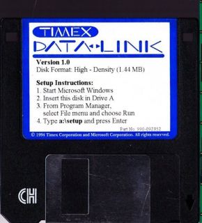   Rare Microsoft Timex Data Link Software 3.5 disk Version 1.0 NO WATCH
