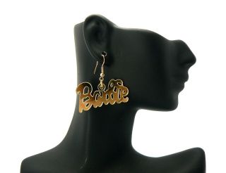 Nicki Minaj Inspired Mirror Polished Barbie Hook Post Earring Gold 