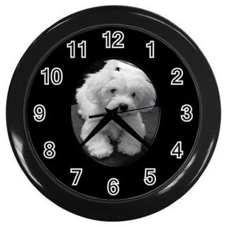 Maltipoo Puppy Maltese Poodle Bichon Frise Terrier Black Wall Clock 