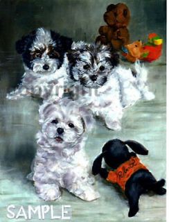 Havanese puppies limited edition print dog art matted Roberta C 