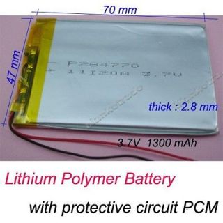 7V 1300 mAh Polymer Lithium Battery LiPo For  GPS ipod PSP etc