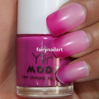 Magic Fuchsia/Pink Color Changing Mood Nail Polish Varnish Enamel New 