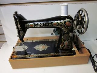 1917 Red Eye Singer Sewing Machine.G5560615Very DetailedA Must 