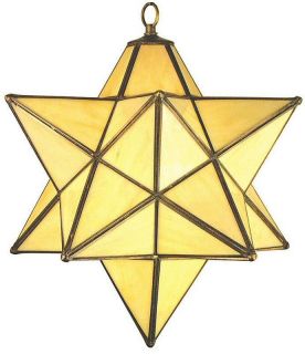 Moravian Star Beige Iridescent Pendant 12 Light