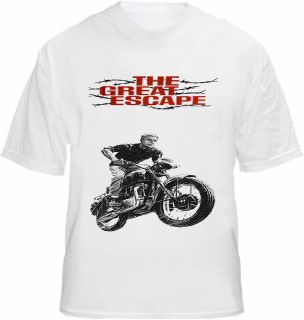 Steve Mcqueen T shirt Great Escape Motorbike Motor Bike