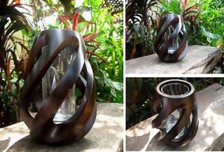 Handmade Modern Mango Wood Vase Home Decor Gift Type C
