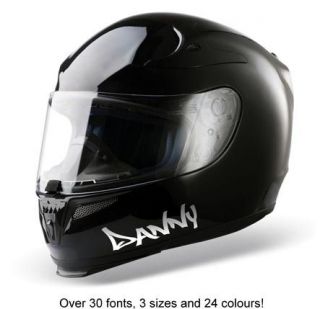 2x Custom Personalised Name Crash Helmet Stickers Decal