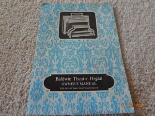 Rare c1960s BALDWIN Theatre Organ Owners Manual