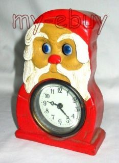 Christmas Gift Brass Santa Claus Moving Eye Wind Clock
