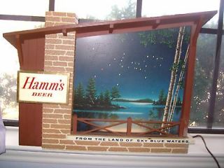 Vintage  From The Land Of Sky Blue Waters motion Hamms Beer sign.