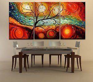 Hot Sell 3 pieces Modern Abstract Art Oil Painting Wall Decor canvas 