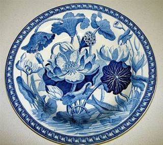 Museum Quality Wedgewood Darwin Water Lily Plate Original 1810 Blue 