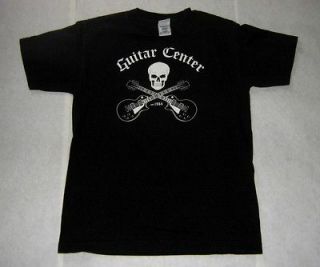 GUITAR CENTER awesome skull and guitars logo t shirt punk rock