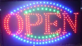 Animated LED Neon BUSINESS OPEN Sign with Motion ON/OFF Switch 21 X 