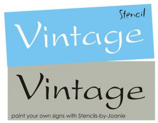Sm STENCIL Vintage You Paint Sign Blocks Shabby Cottage Decor Art 