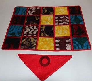   AFRICAN BATIK QUILTED PLACE MAT SET (SET OF 4)   DELIVERED BY XMAS
