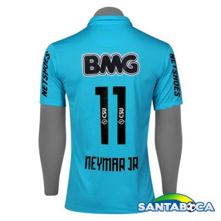 Neymar Jr #11 New Nike Santos Blue Soccer Football Jersey S M L Brazil 