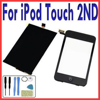New for ipod touch 2nd gen Digitizer Screen + frame + LCD DISPLAY ON 