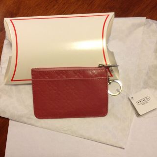 NWT COACH F45844 CHELSEA Rose Pink Embossed Patent Leather Coin Purse