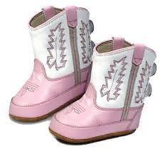 Old West Pink and White Baby Cowboy Boots 10032