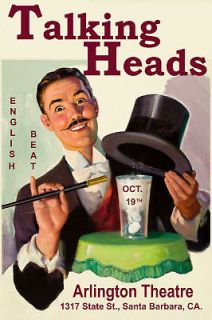 New Wave: Talking Heads & English Beat at Santa Barbara Poster Circa 