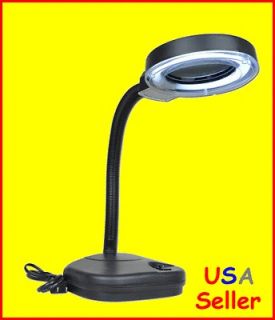 2x to 20x Magnifier Magnifying Glass Len Flex Neck Desk Lamp Light 
