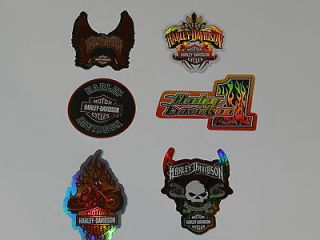 LOT OF SIX HARLEY DAVIDSON WINDOW DECALS (AS PICTURED) L2
