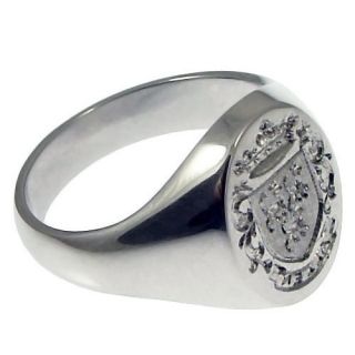 NEW 14 x 12mm Family Crest Signet Ring 9.3g 925 Silver