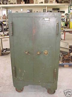 ANTIQUE SAFE MADE BY THE HALLS SAFE & LOCK CO, 1885, 2 COMBINATIONS 