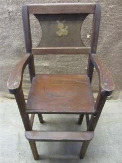 Vintage Wooden Doll High Chair Antique Toy Old Dolly Highchair Girl 