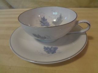 Vintage Forest Bavaria Germany Windward Silver Leaf Tea Cup & Saucer 