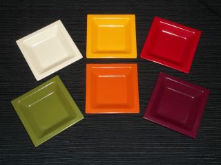Tuttocasa Melamine Appetizer Snack Plates   set of 6   Fall Colors 