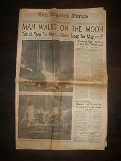 Los Angeles Times Morning July 21 1969 MAN WALKS ON THE MOON Neil 