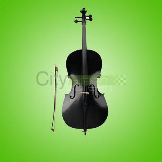 high quality Cello BassWood 4/4 Full Size Black +Bag+Bow+Rosin+Bridge